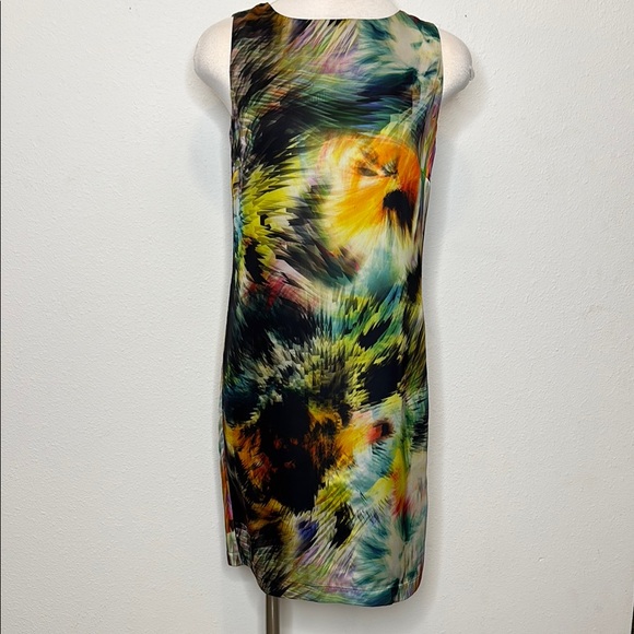 Ted Baker size 1 colorful Abstract Midi sheath Dress - Picture 1 of 12